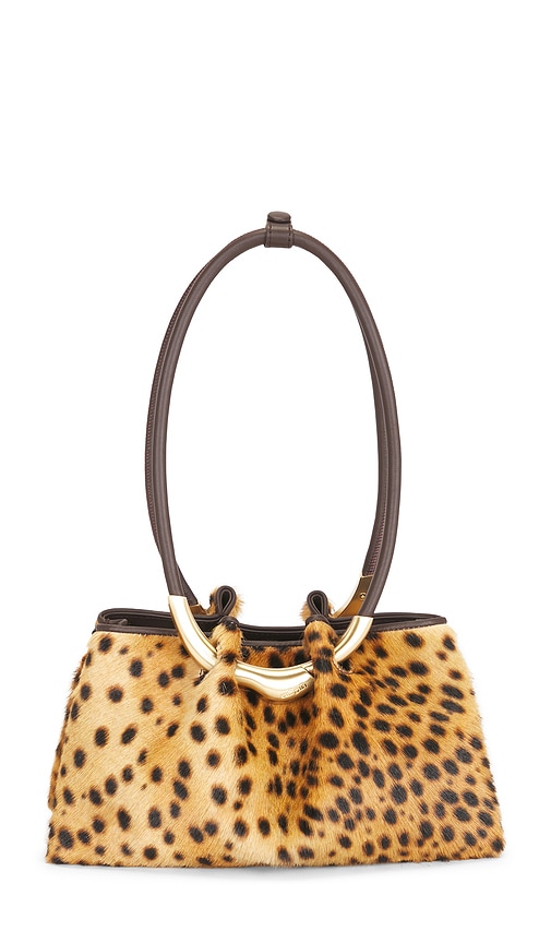 Cult Gaia Asa Shoulder Bag in Cheetah. a