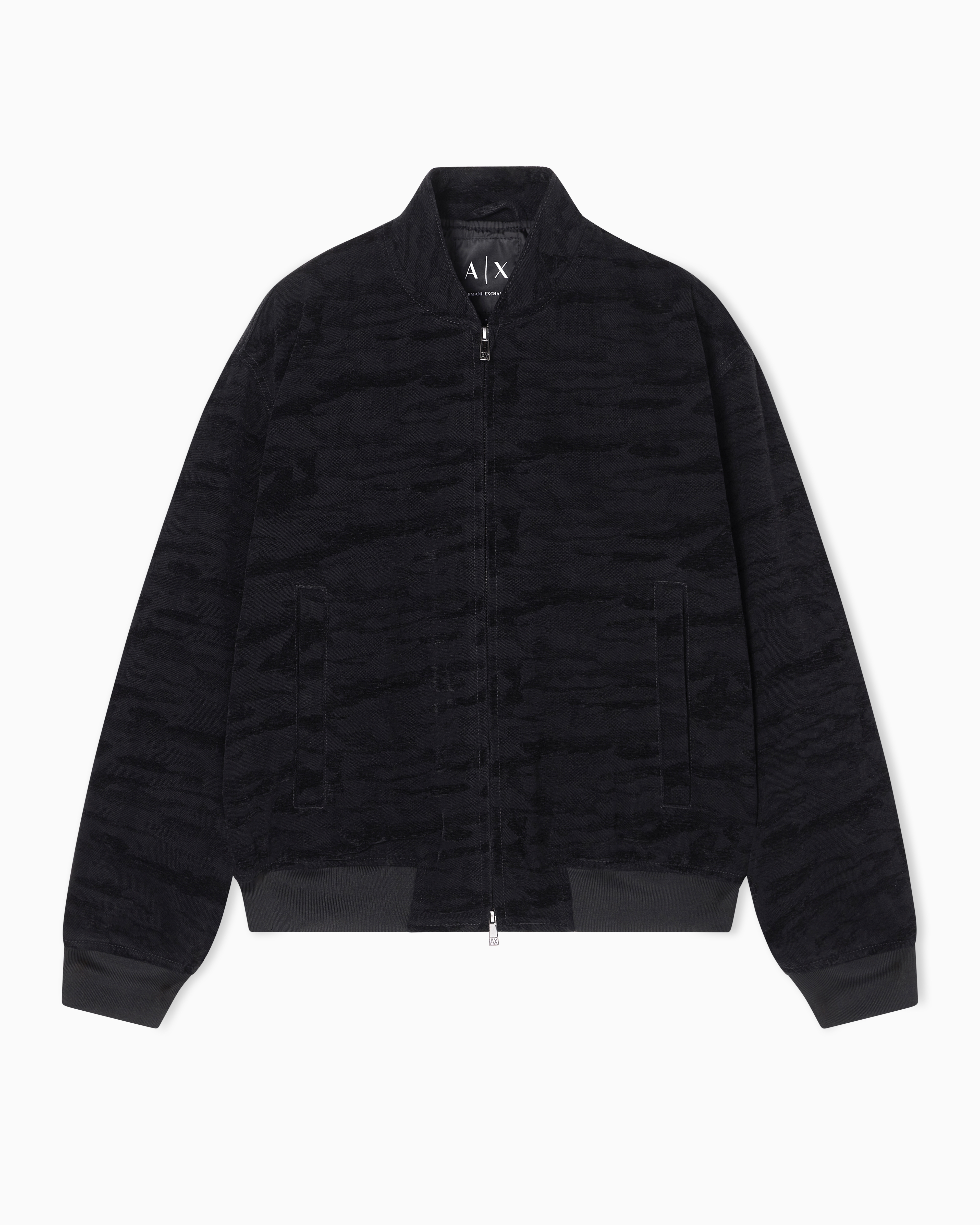 Blouson in jacquard denim fabric