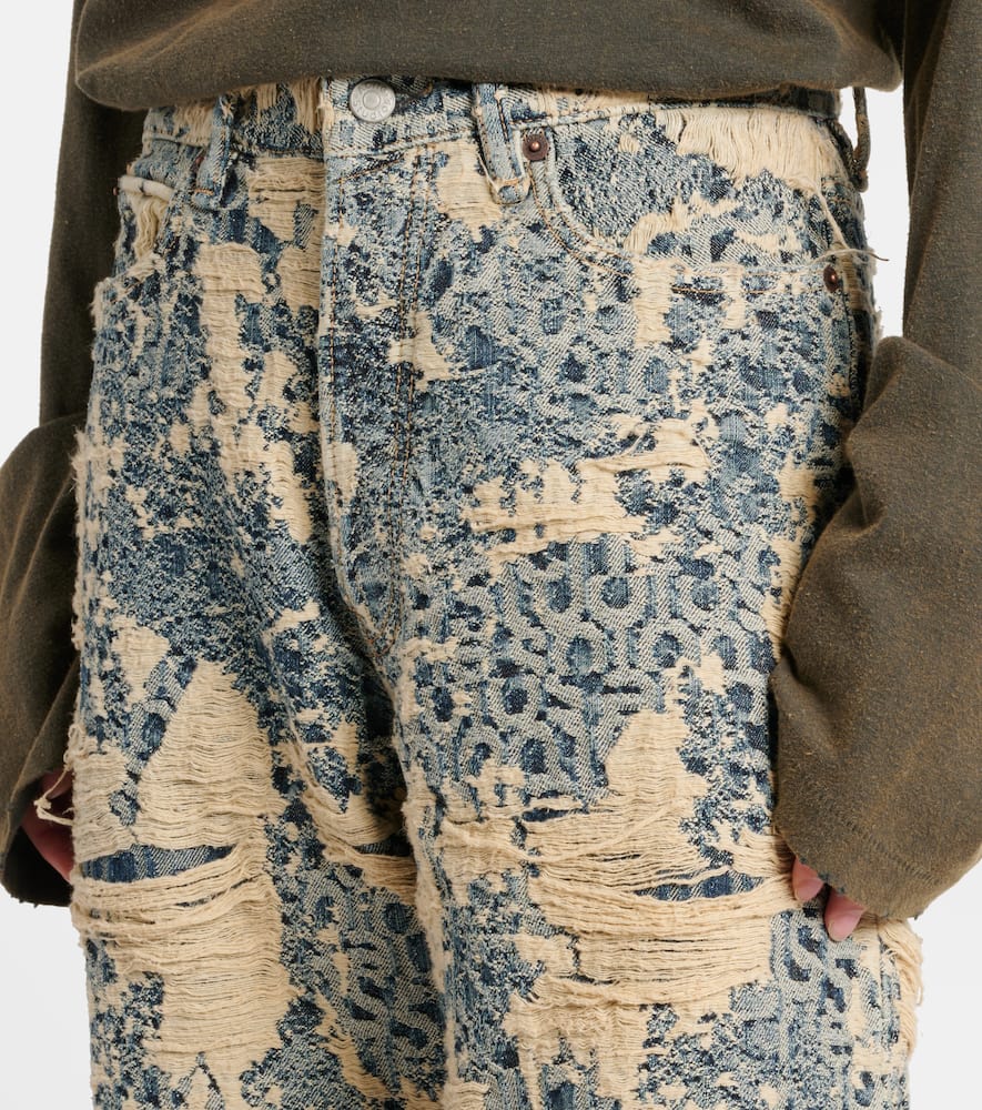 Acne Studios 1981 Monogram distressed wide-leg jeans