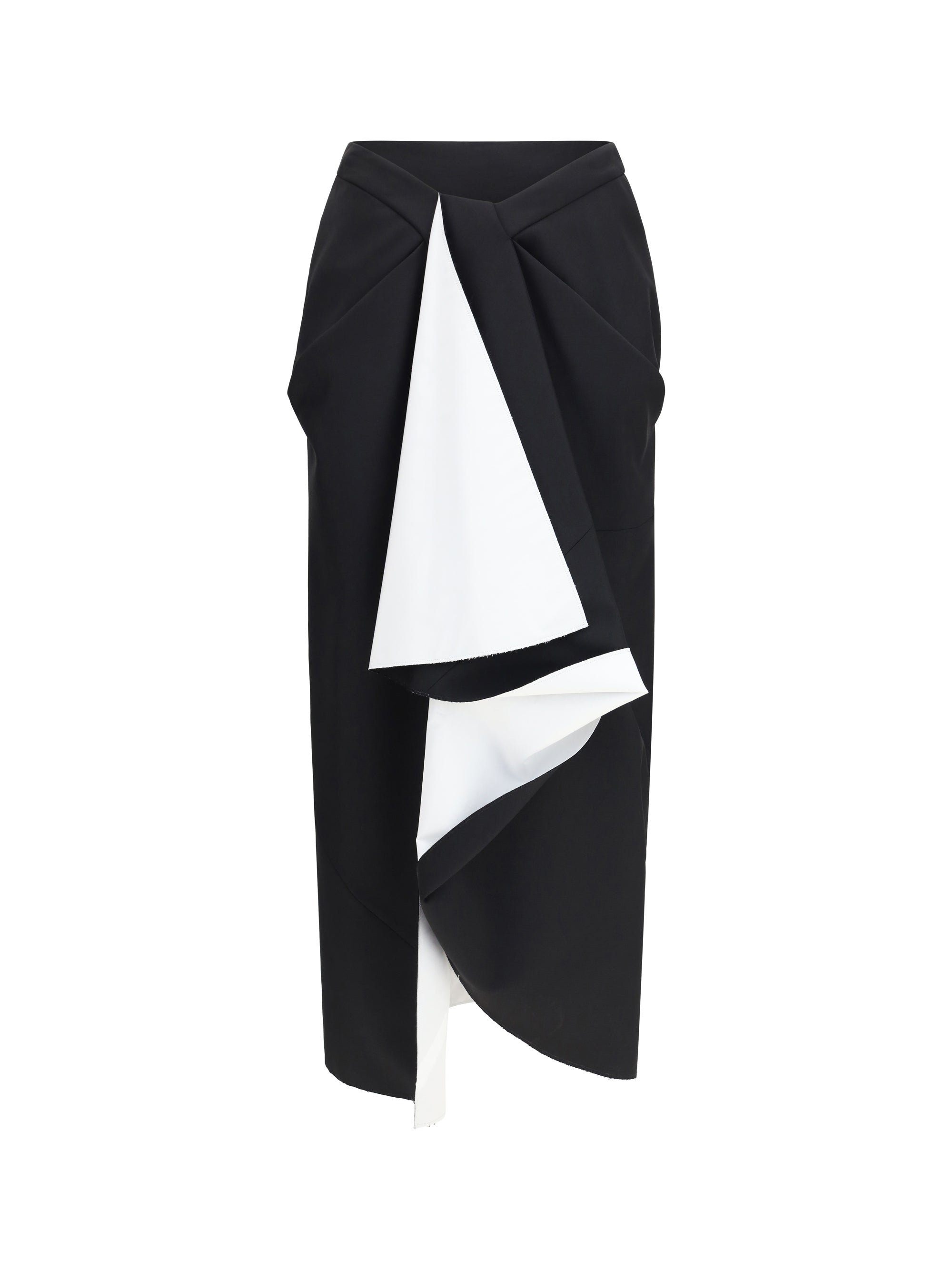 Double-Faced Wool and Mohair Draped Skirt — Black
