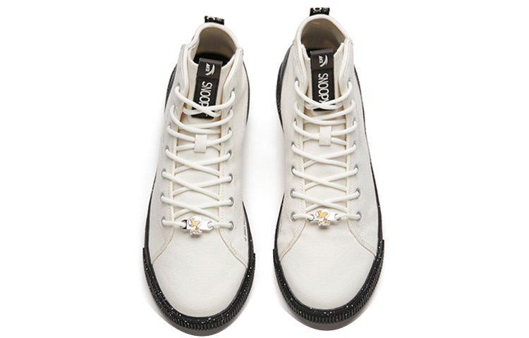 X SNOOPY Skateboarding Series Sneakers High  'White Black'