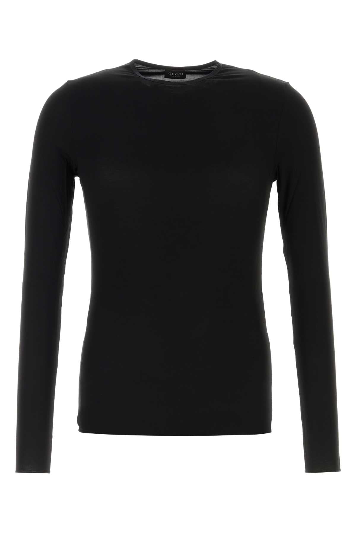 Jersey Mix Rayon T-Shirt — Black