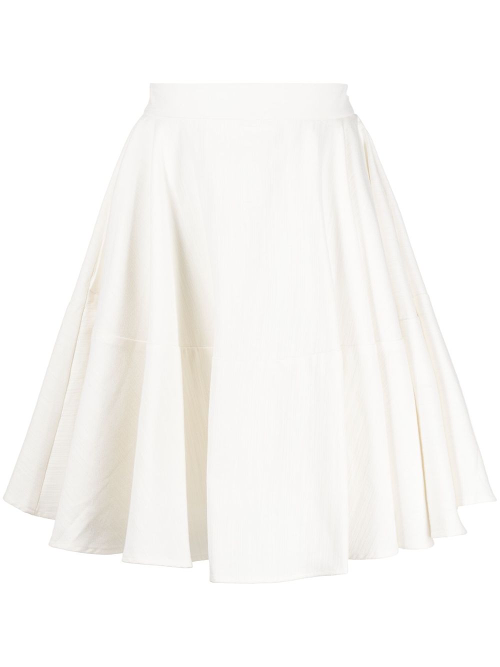 Flared high-waisted skirt - White