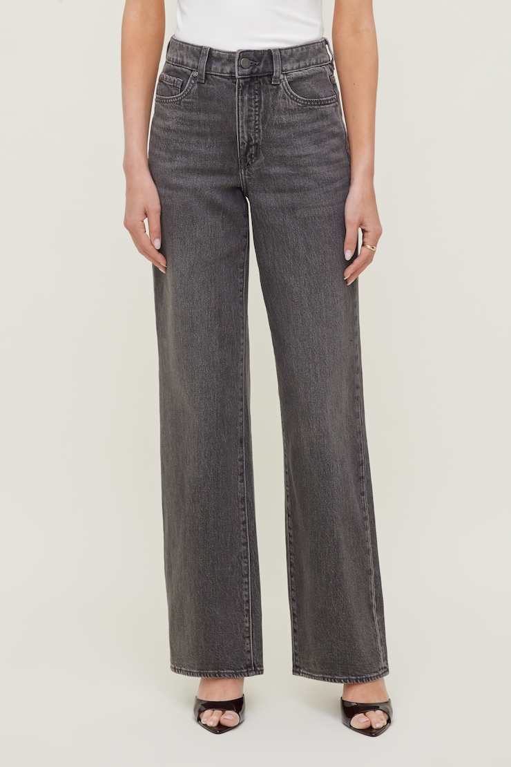 Heidi High Rise Wide Leg Jeans - Black - Women Clothing
