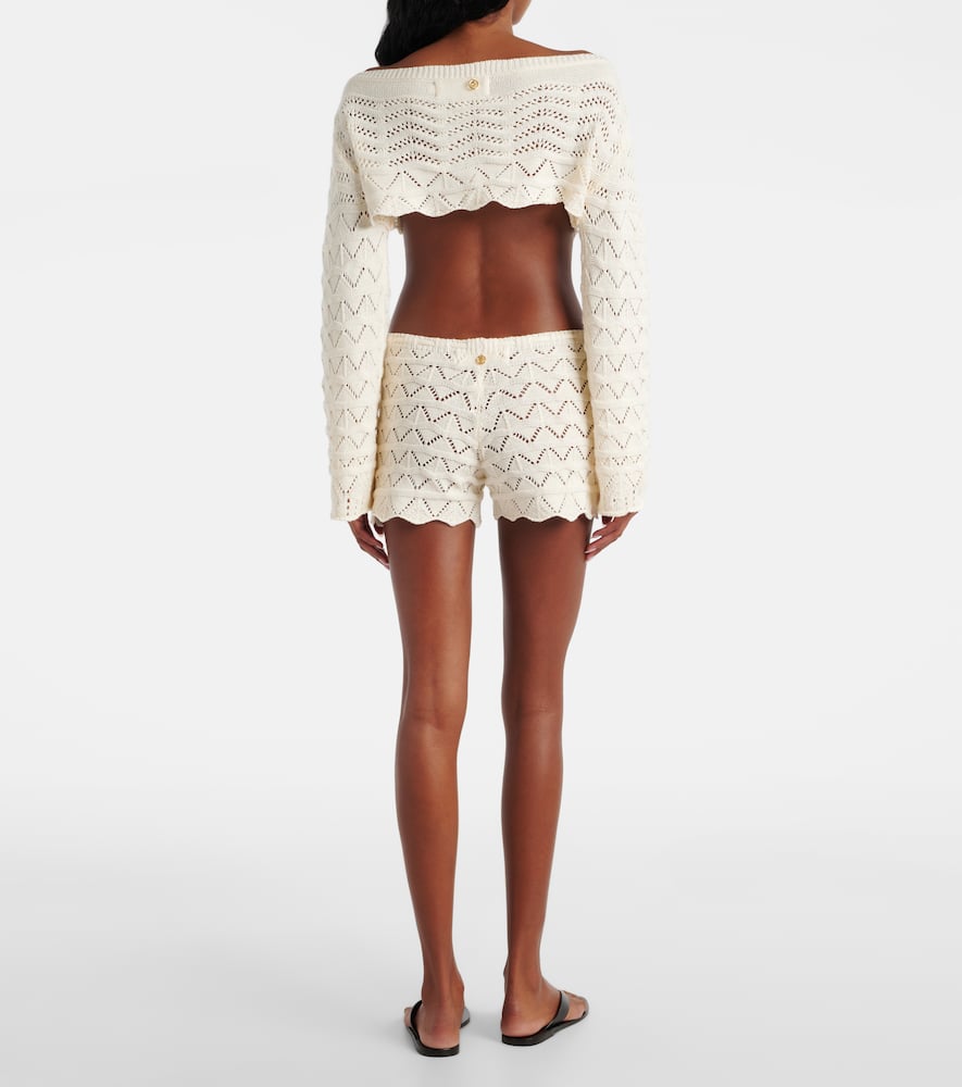 Helena striped crochet crop top