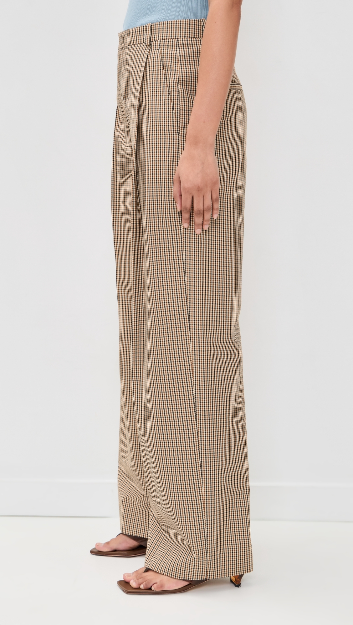 Camille Wide Leg Trousers Lt Wheatstone Check