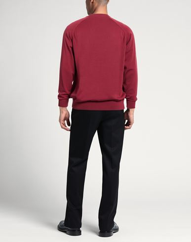 Man Sweater Burgundy Size 42 Cotton