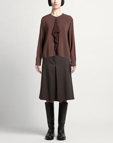 Woman Top Dark brown Size 8 Viscose, Cupro