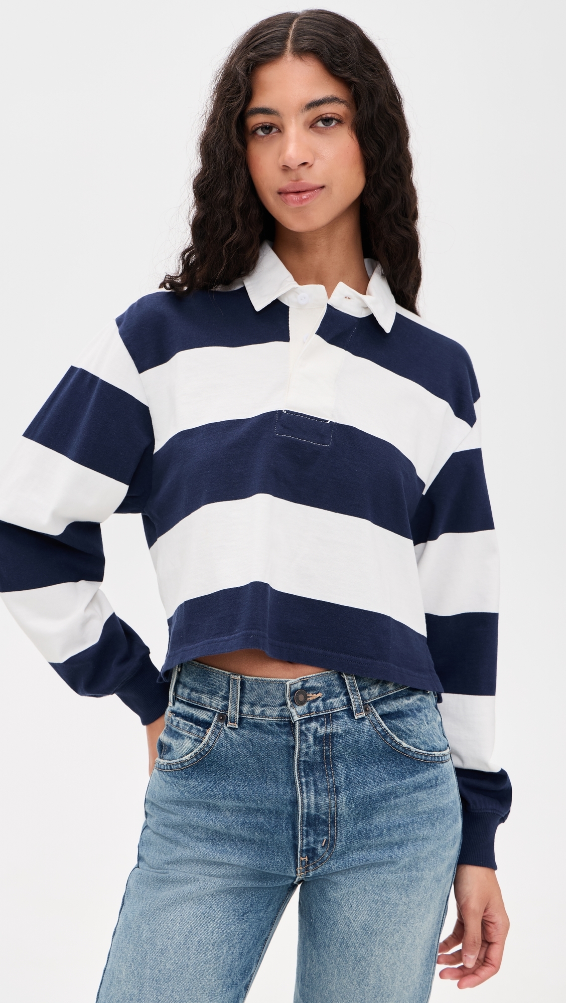 Rugby Tee Jumbo Navy Blue Stripe