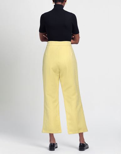 Woman Pants Yellow Size L Polyester