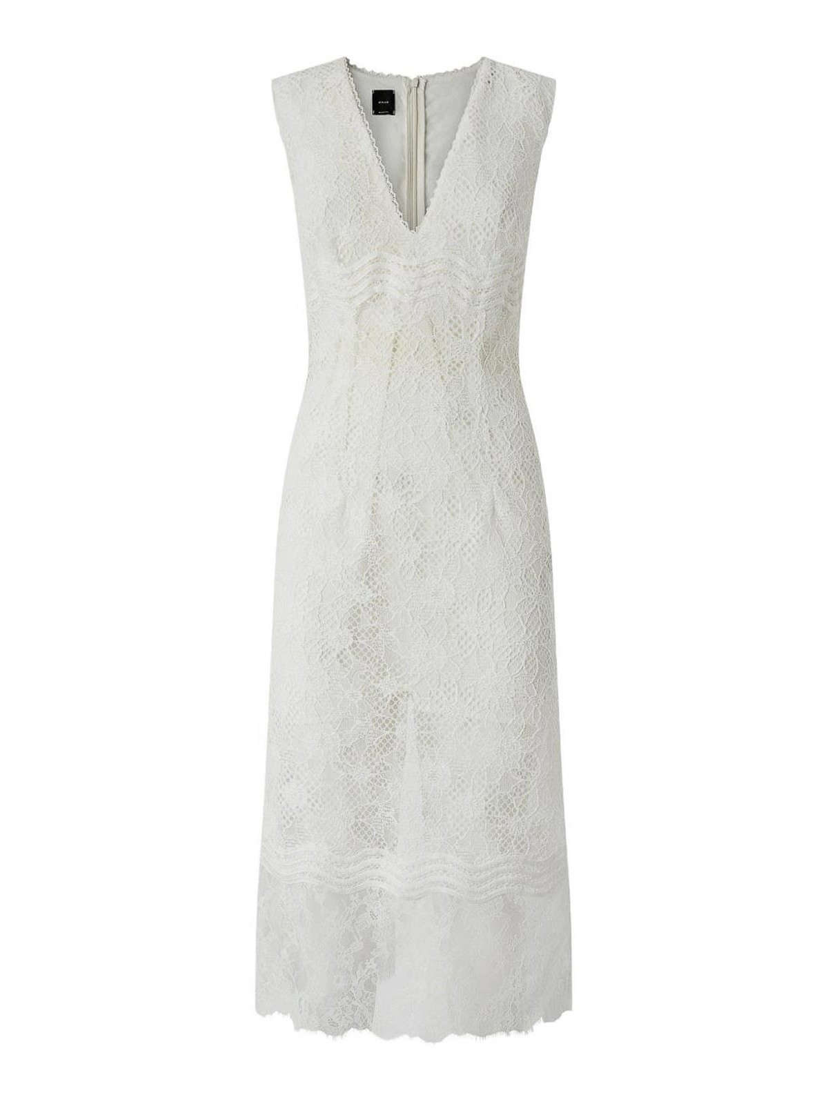 Sleeveless midi dress in lace - 36