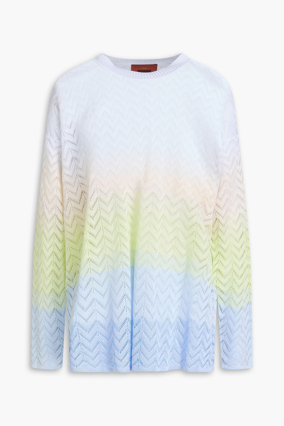 Dégradé crochet-knit sweater - Blue - IT 40