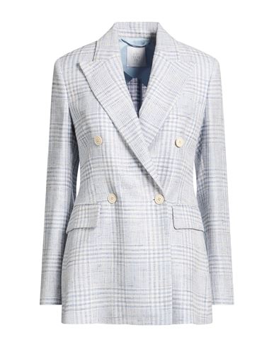 Woman Blazer Sky blue Size 6 Viscose, Wool, Linen