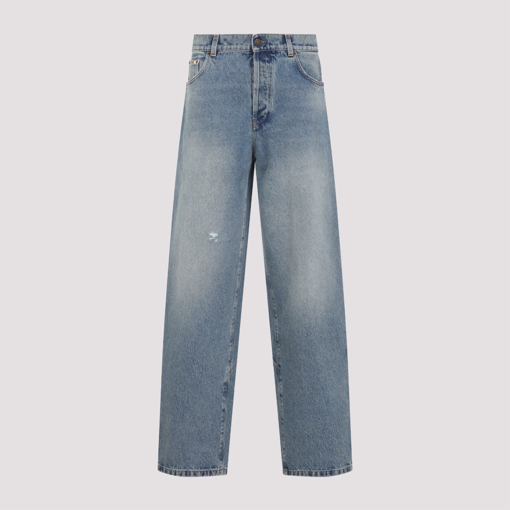 Distressed Straight-leg Jeans