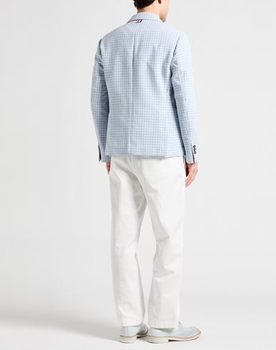 Man Blazer Sky blue Size 3 Cotton, Polyamide