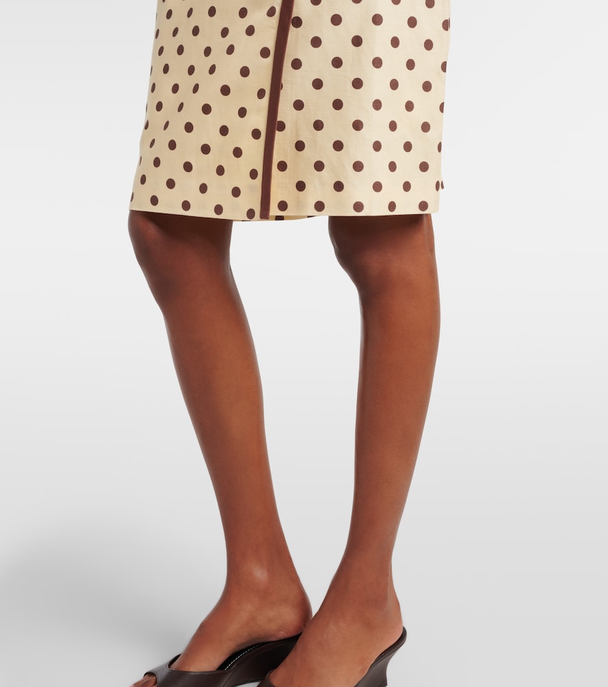 Bowie linen and cotton wrap skirt