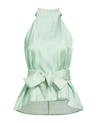 Woman Top Light green Size L Viscose, Polyester