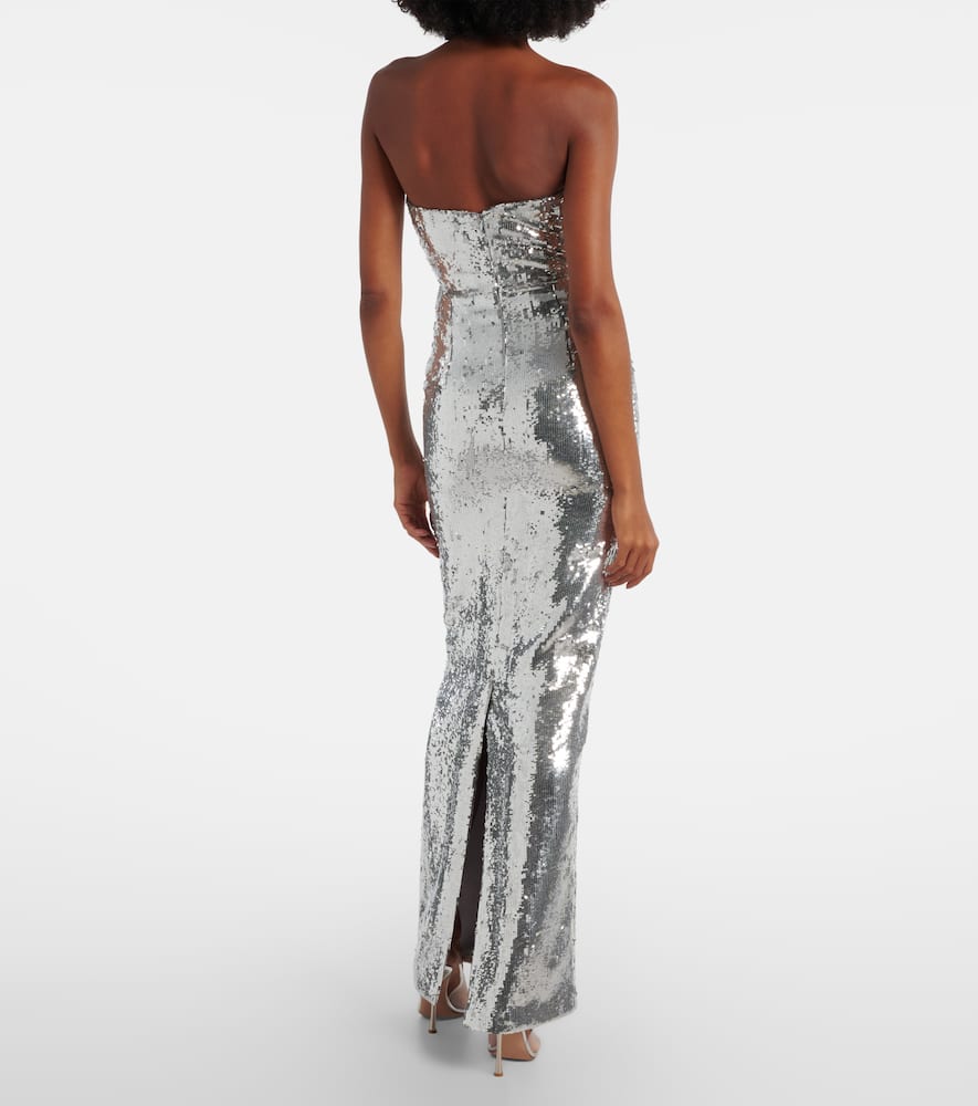 Sisu bow-detail sequined gown