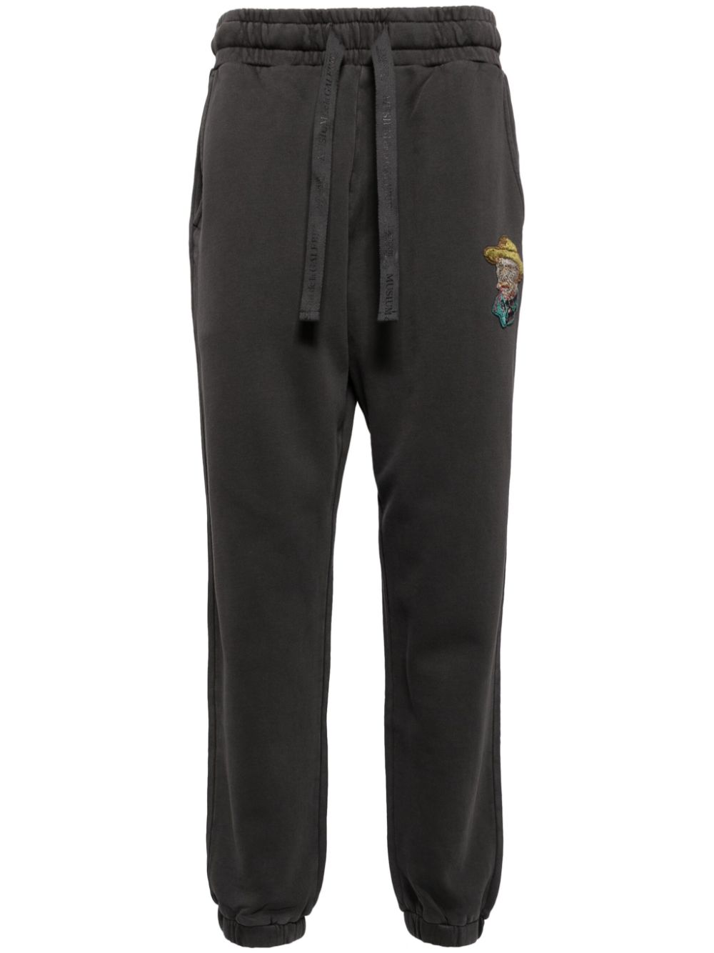 Graphic-patch track pants - Grey