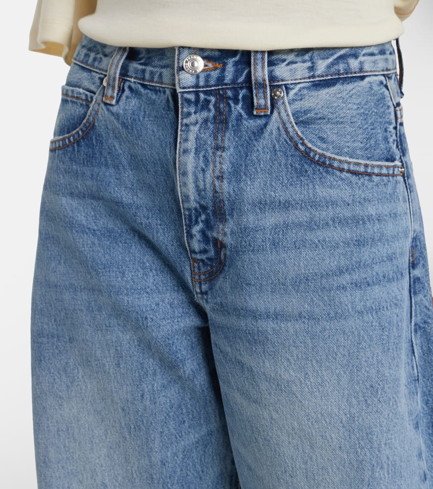 Bubble cropped barrel-leg jeans