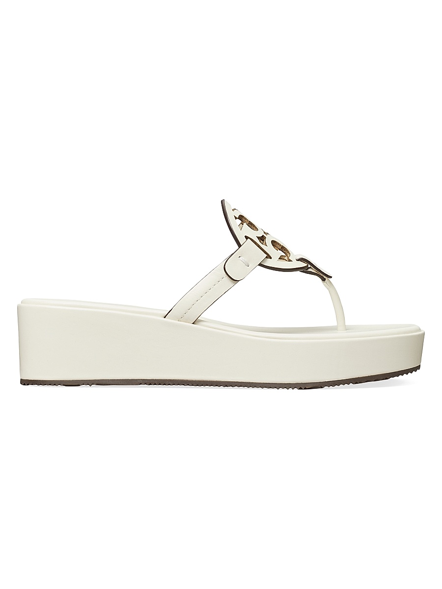 Women's Miller Leather Wedge Sandals - New Ivory