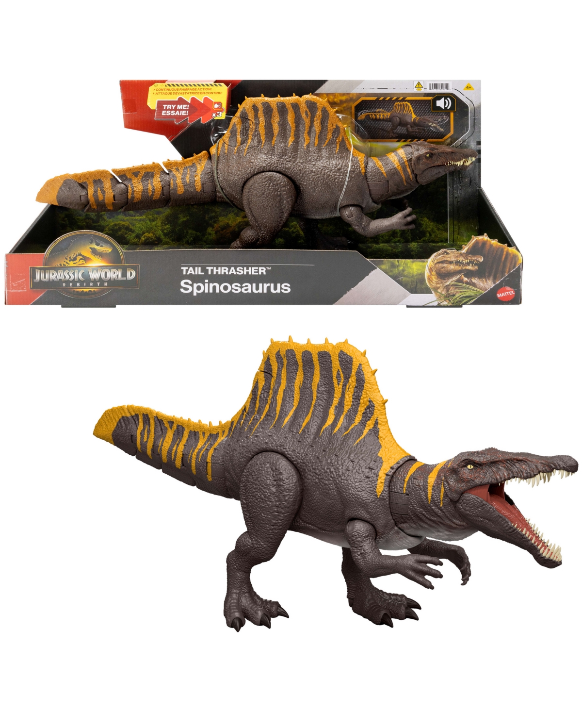 Rebirth Tail Thrasher Spinosaurus Action Figure, Dinosaur Toy - Multicolor