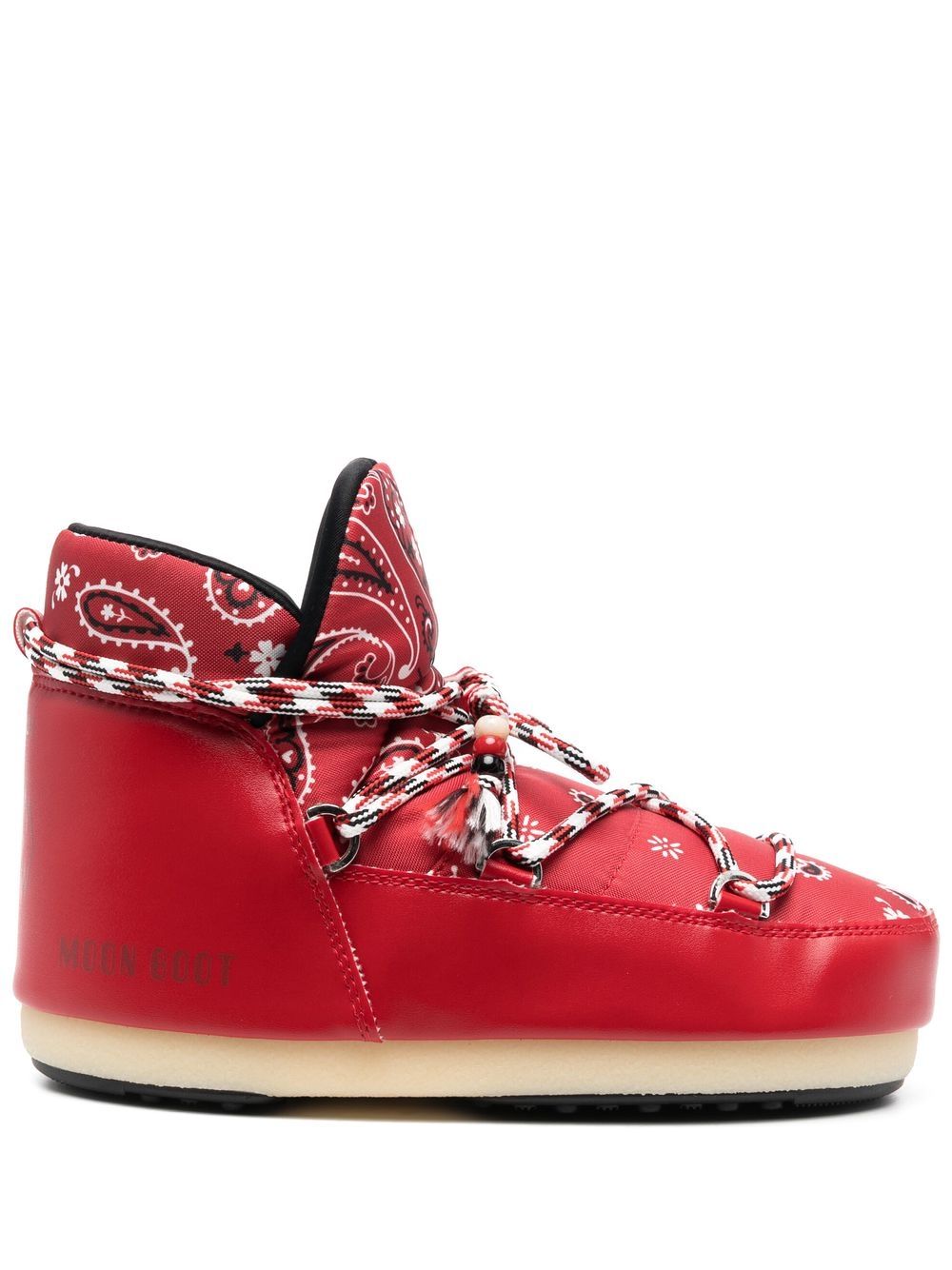 X Moon Boot bandana-print snow boots - Red