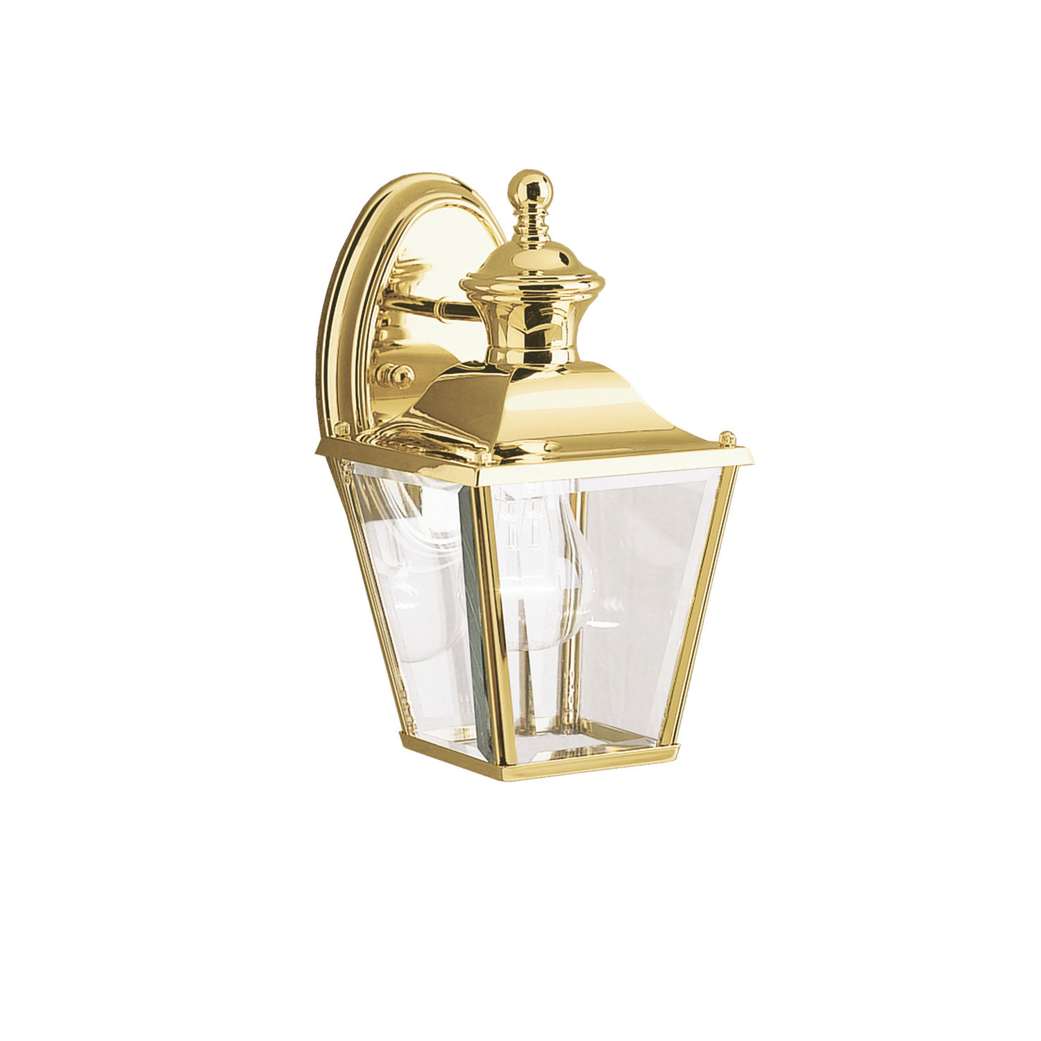 Bay Shore 10.25" Small Outdoor Wall Light in Polished Bra