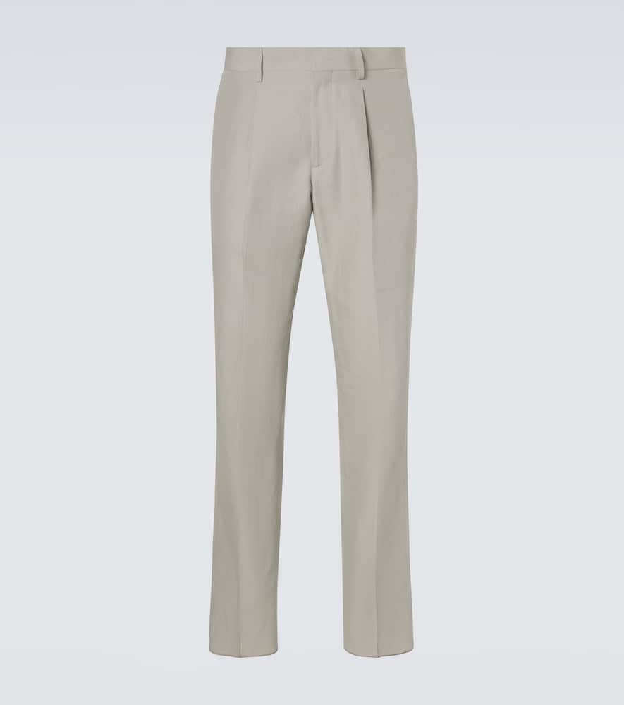 Linen, cotton, and silk chinos