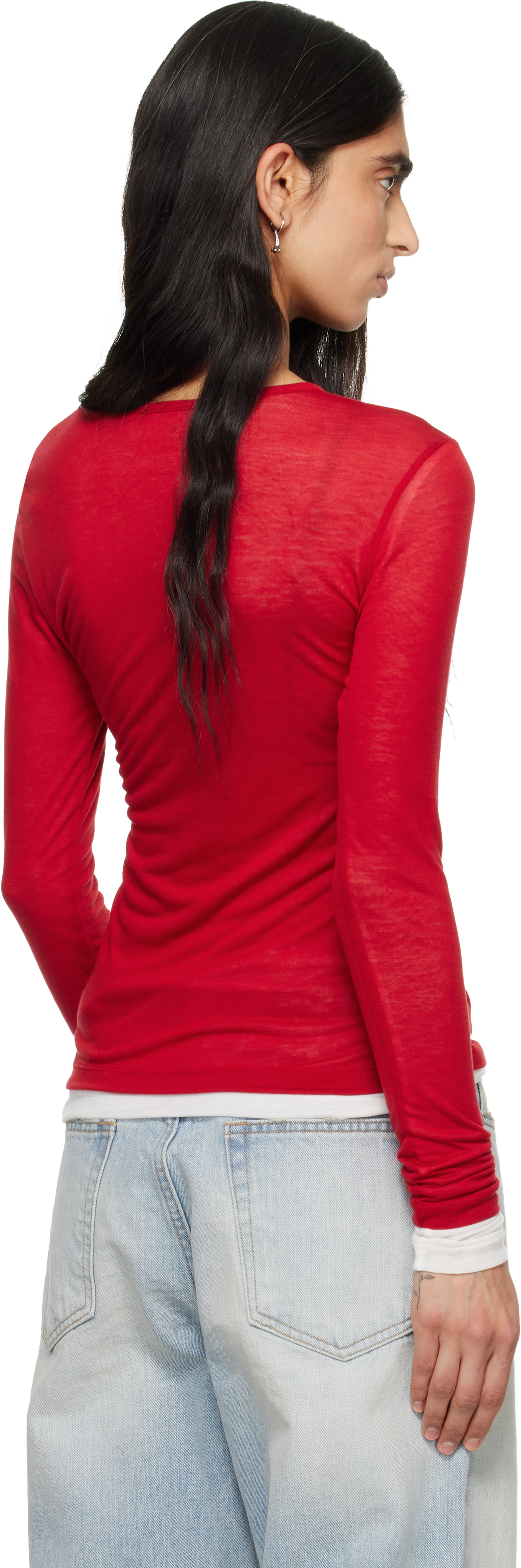 Red Layered Long Sleeve T-shirt