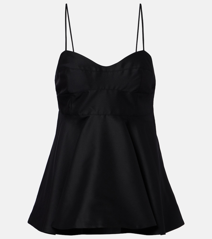 Róhe Peplum wool and silk bustier top