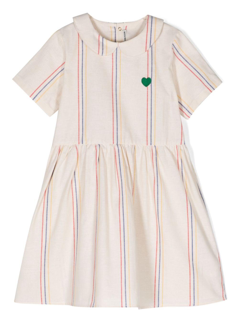 Peter-pan collar striped dress - Neutrals