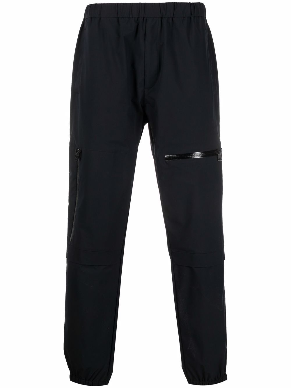 Logo-patch tapered trousers - Black