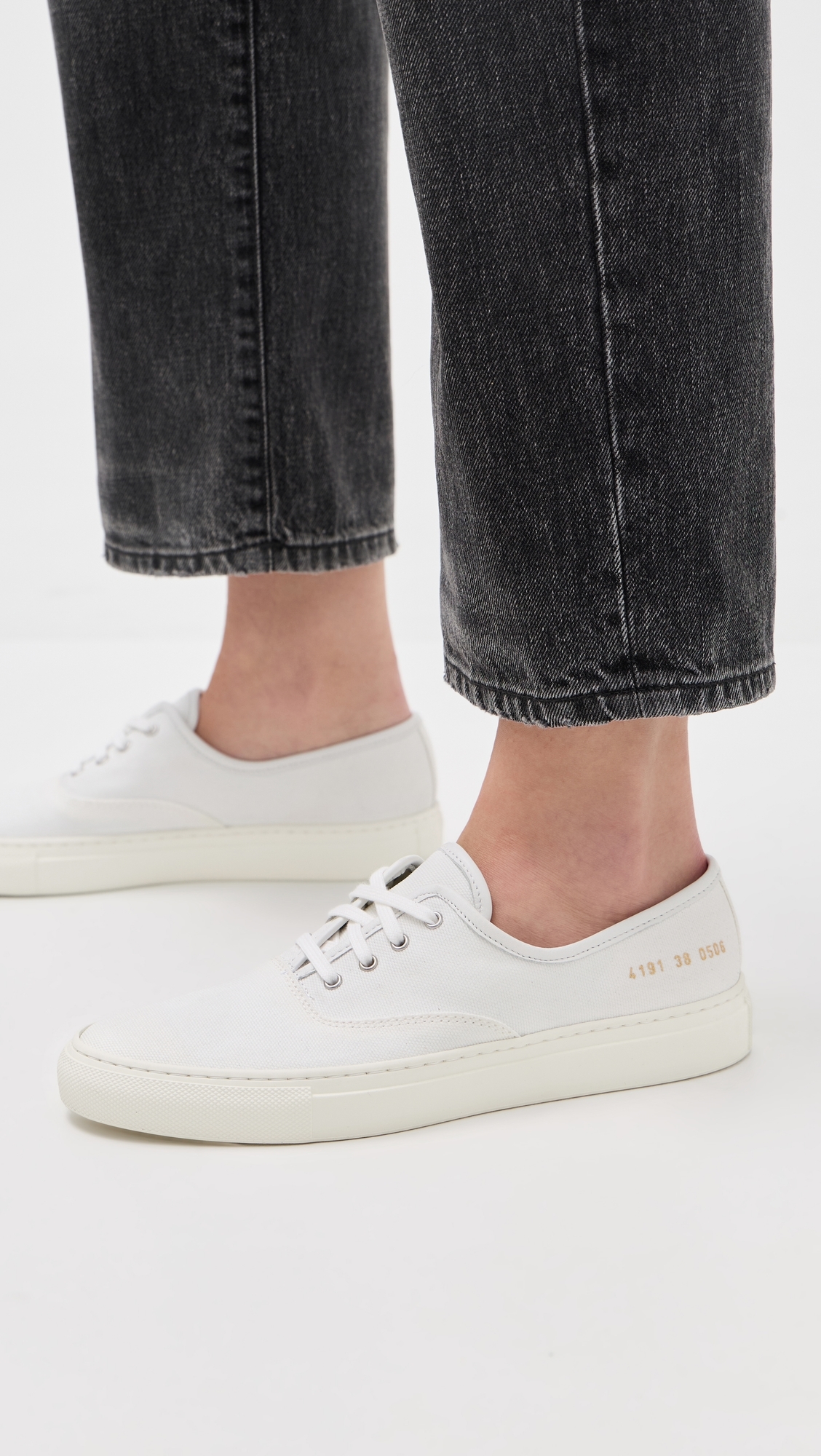 Four Hole Slip On Sneakers White