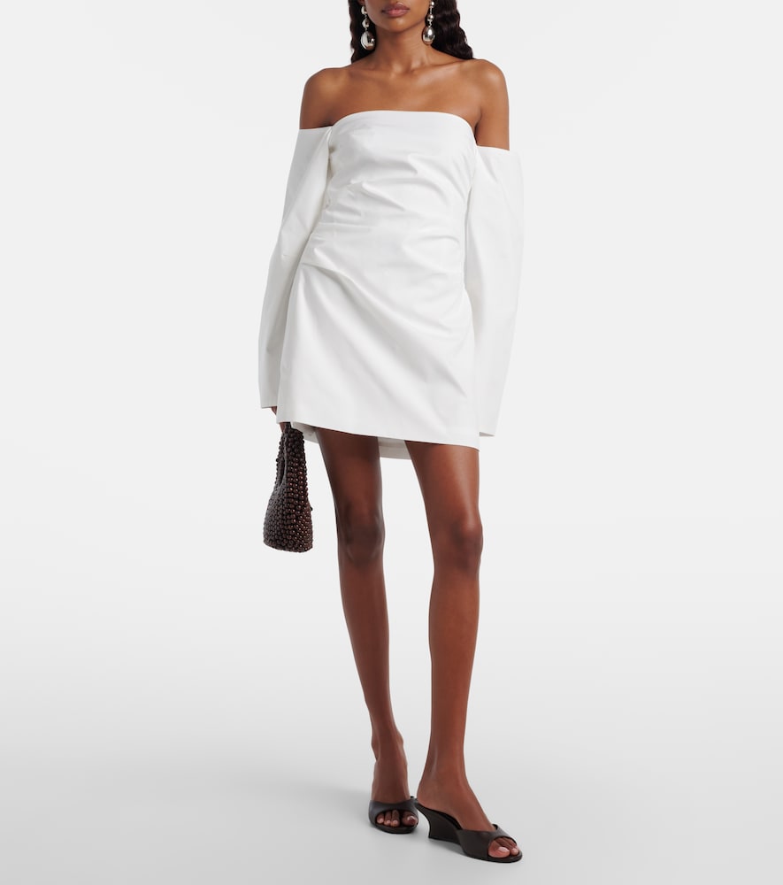 Martina off-shoulder cotton poplin minidress