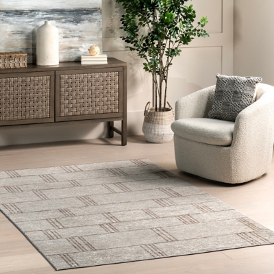 NuLOOM Yadira Geometric Machine Washable Area Rug, Beige