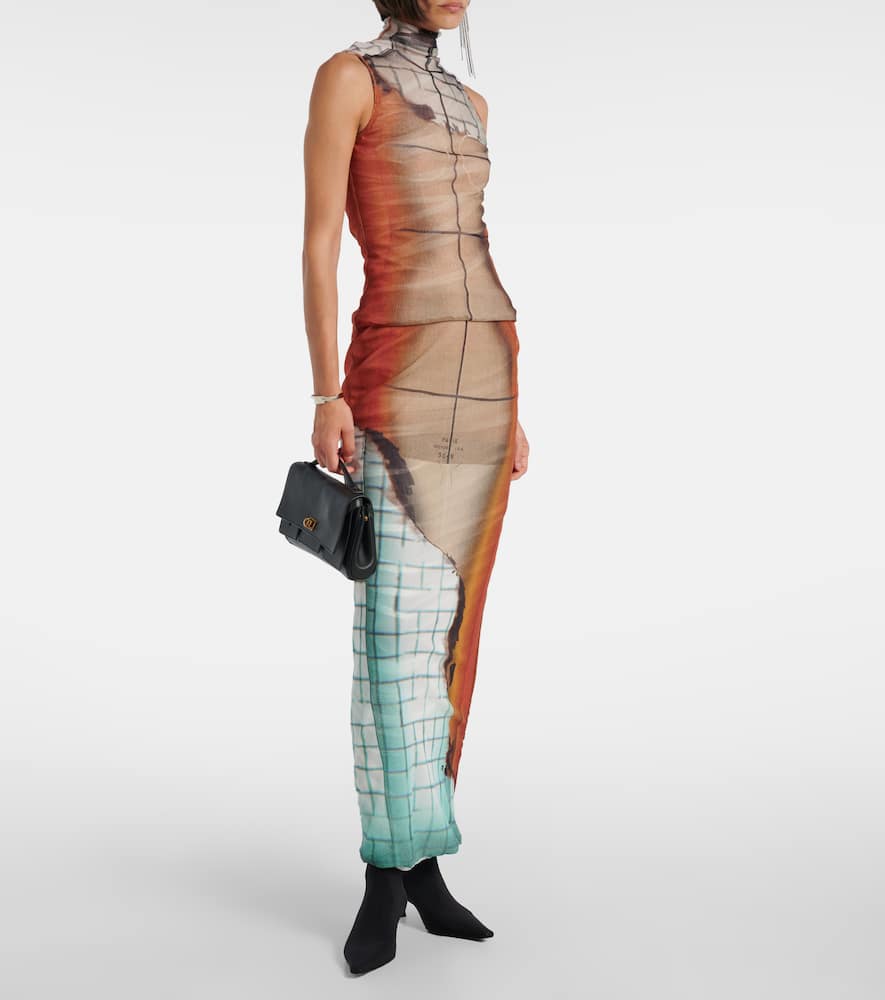 Fire tulle maxi skirt