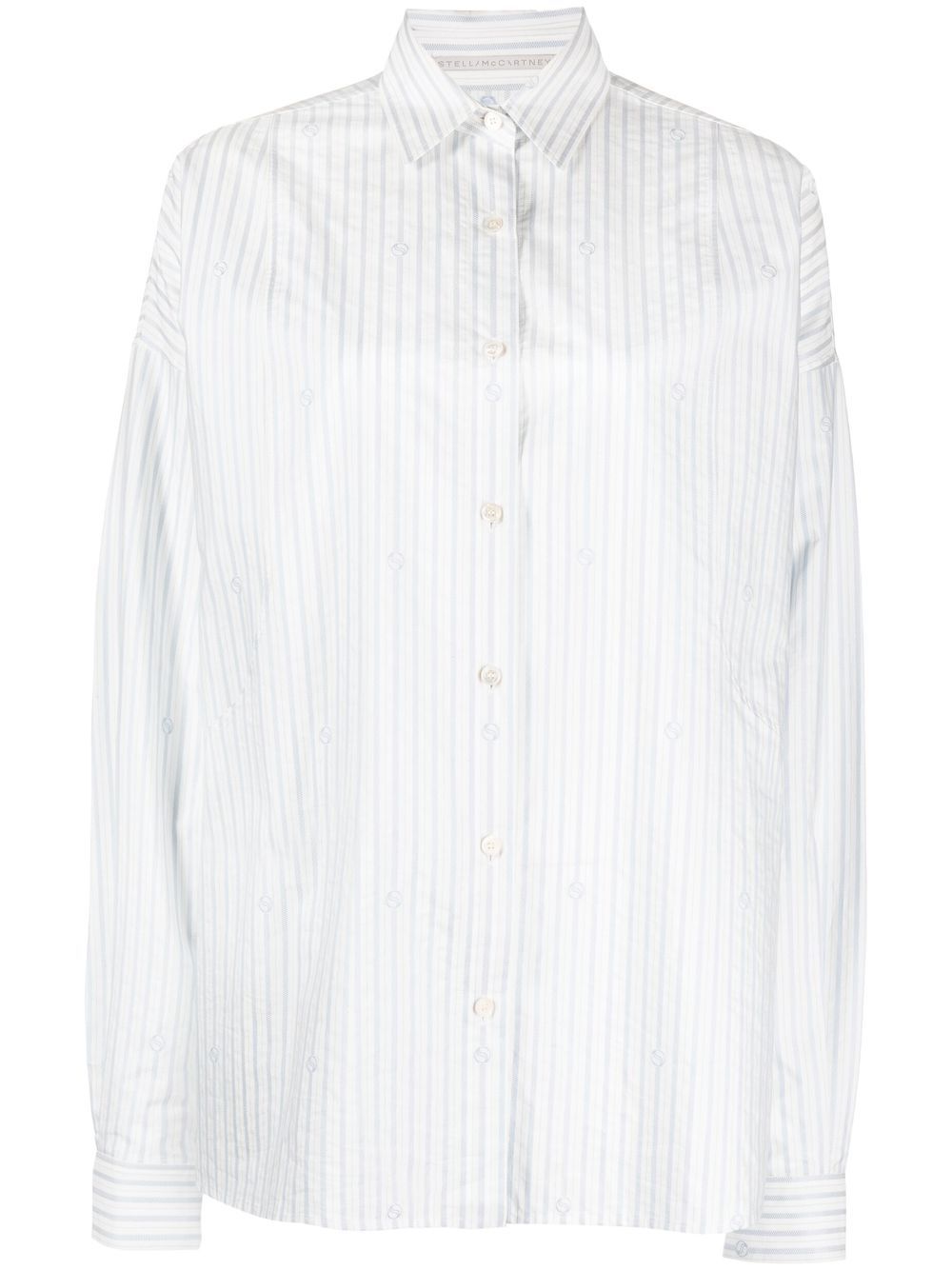 Stripe-print long-sleeved shirt - White