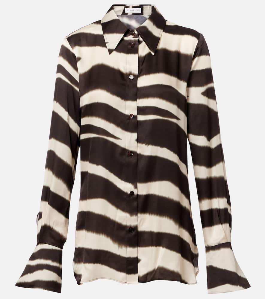 Printed satin shirt
