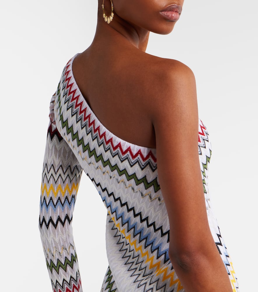 Zigzag asymmetric maxi dress