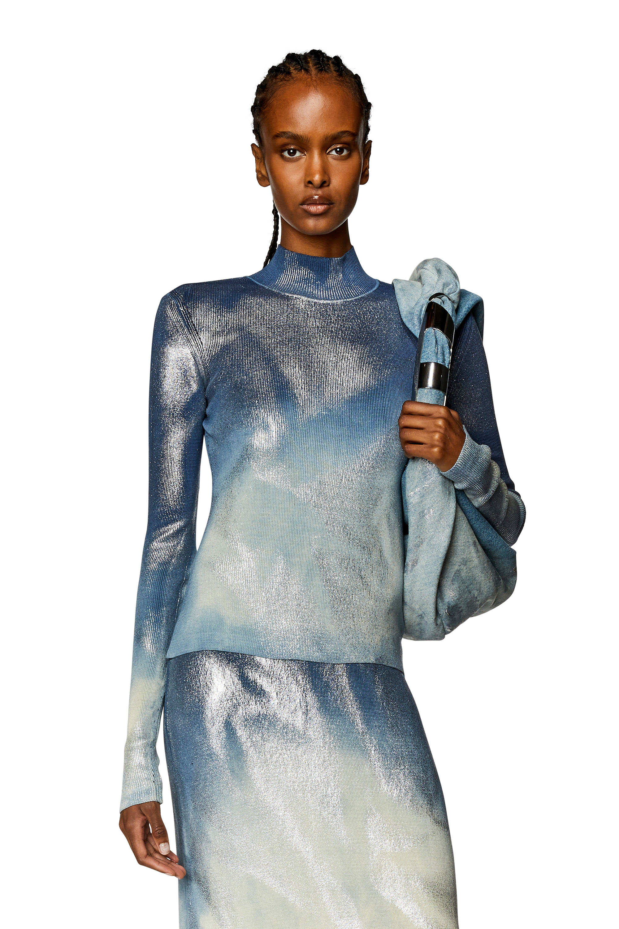 M-Ileen metallic-effect jumper - Blue