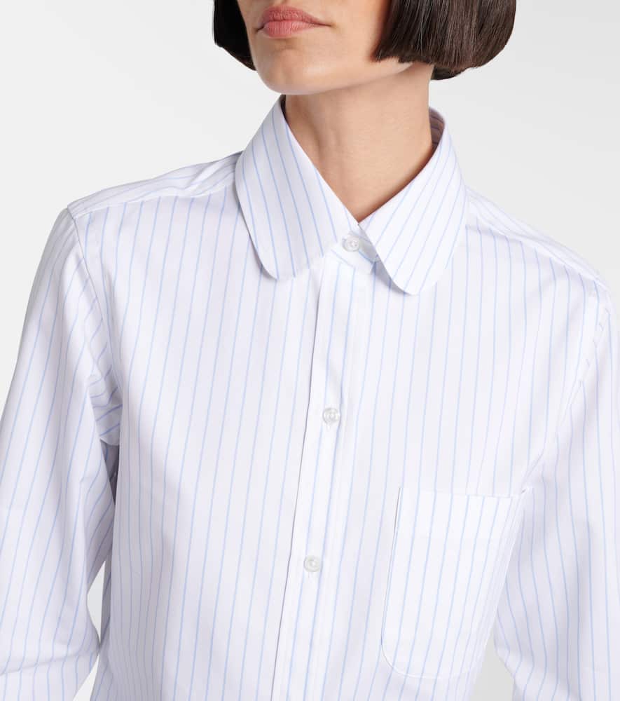 Pinstripe cotton poplin shirt