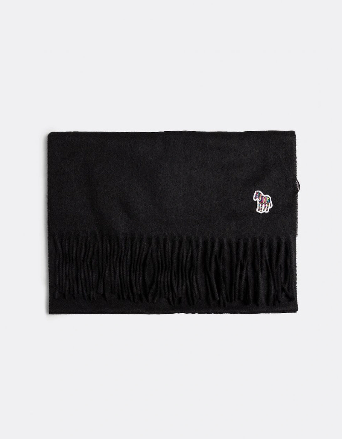Men's Paul Smith Mens Zebra Patch Wool Scarf - Black - Size: ONE size