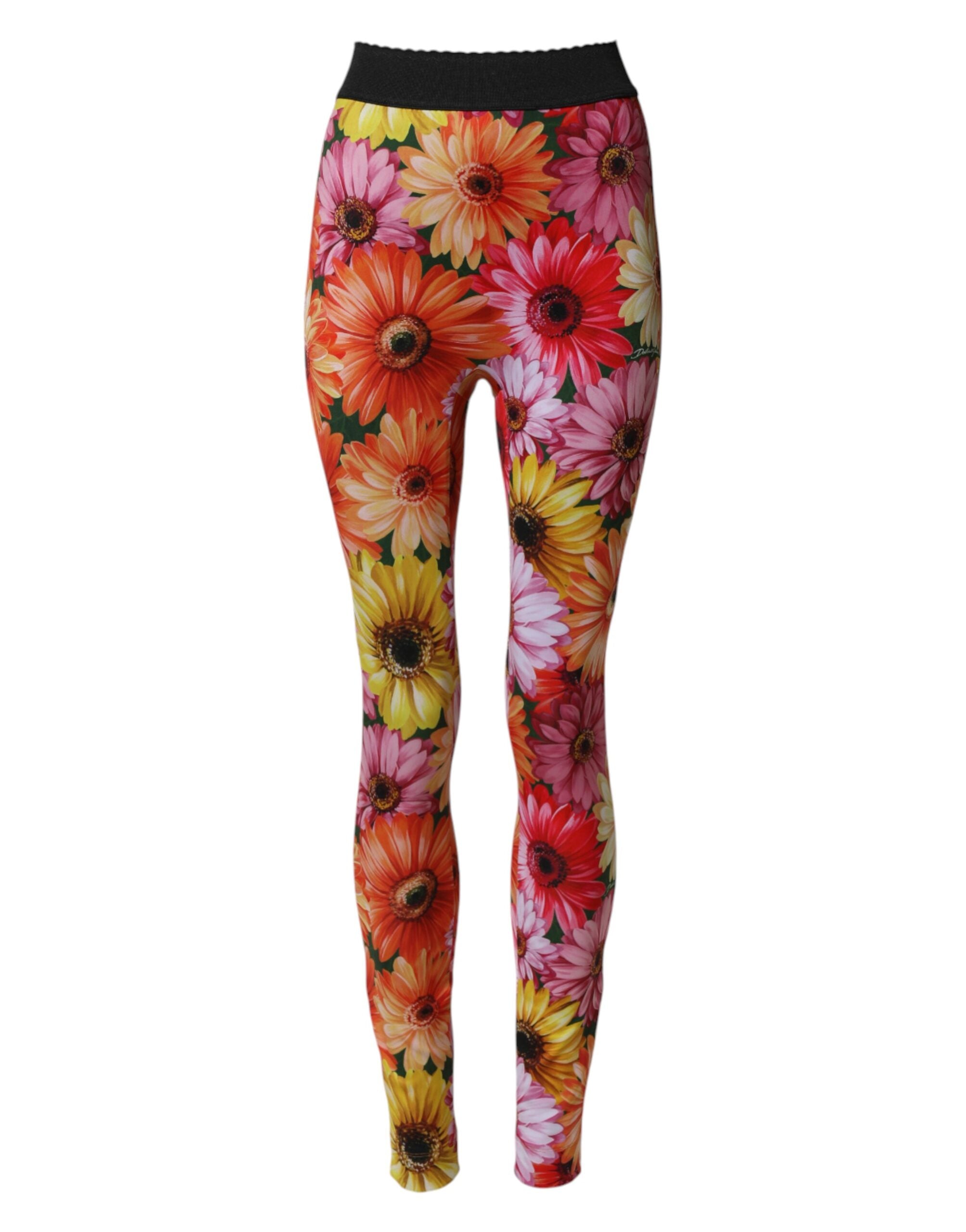 Floral-Print Stretch Leggings — Multicolor