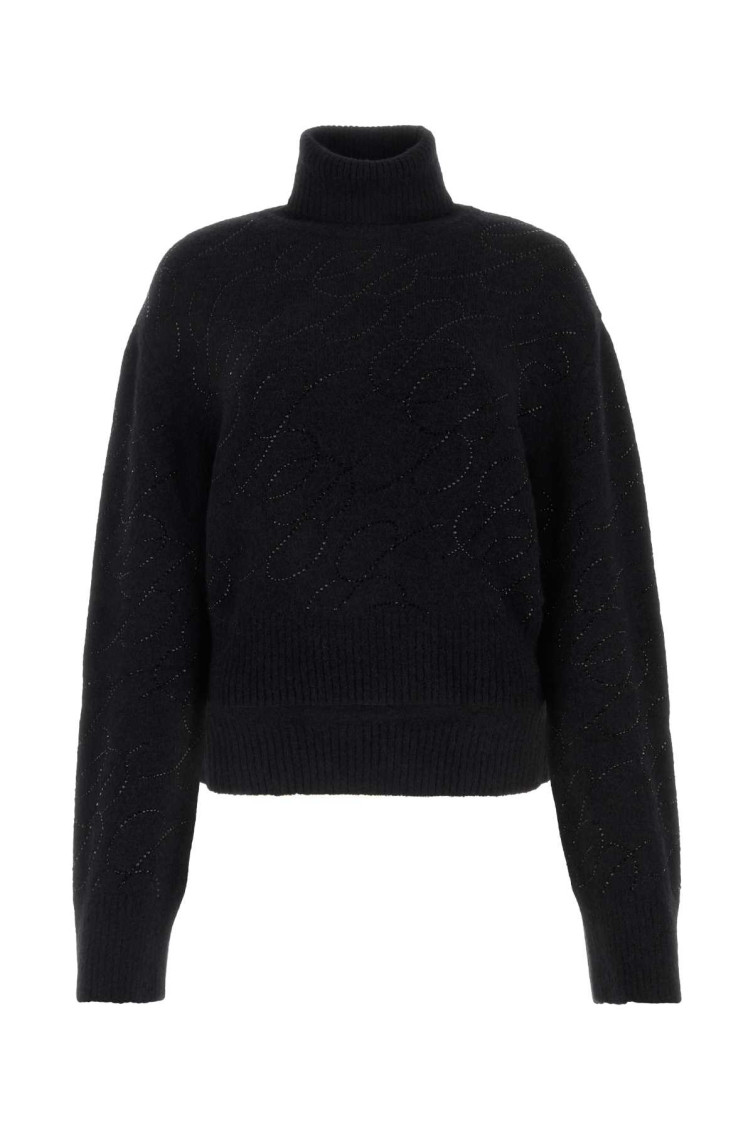 Roll Neck Embellished Knit Sweater