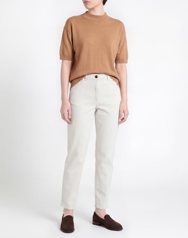 Woman Jeans Off white Size 6 Cotton, Elastane