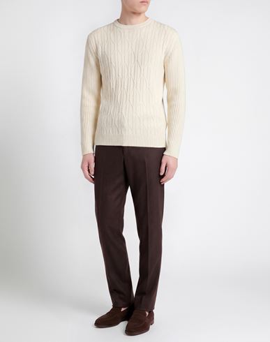Man Sweater Cream Size XXL Merino Wool, Acrylic