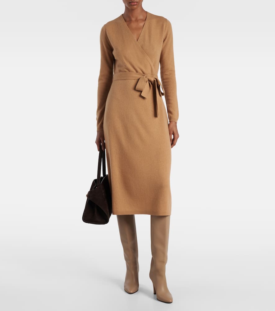 Wool and cashmere wrap dress