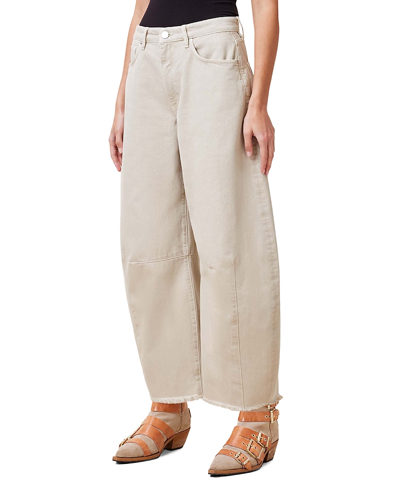 Jett High Rise Barrel Jeans in Cream White