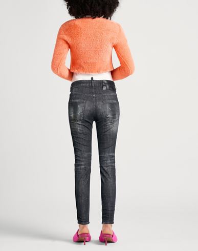 Woman Jeans Black Size 36 Cotton, Elastane